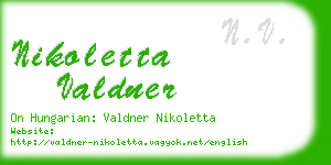 nikoletta valdner business card